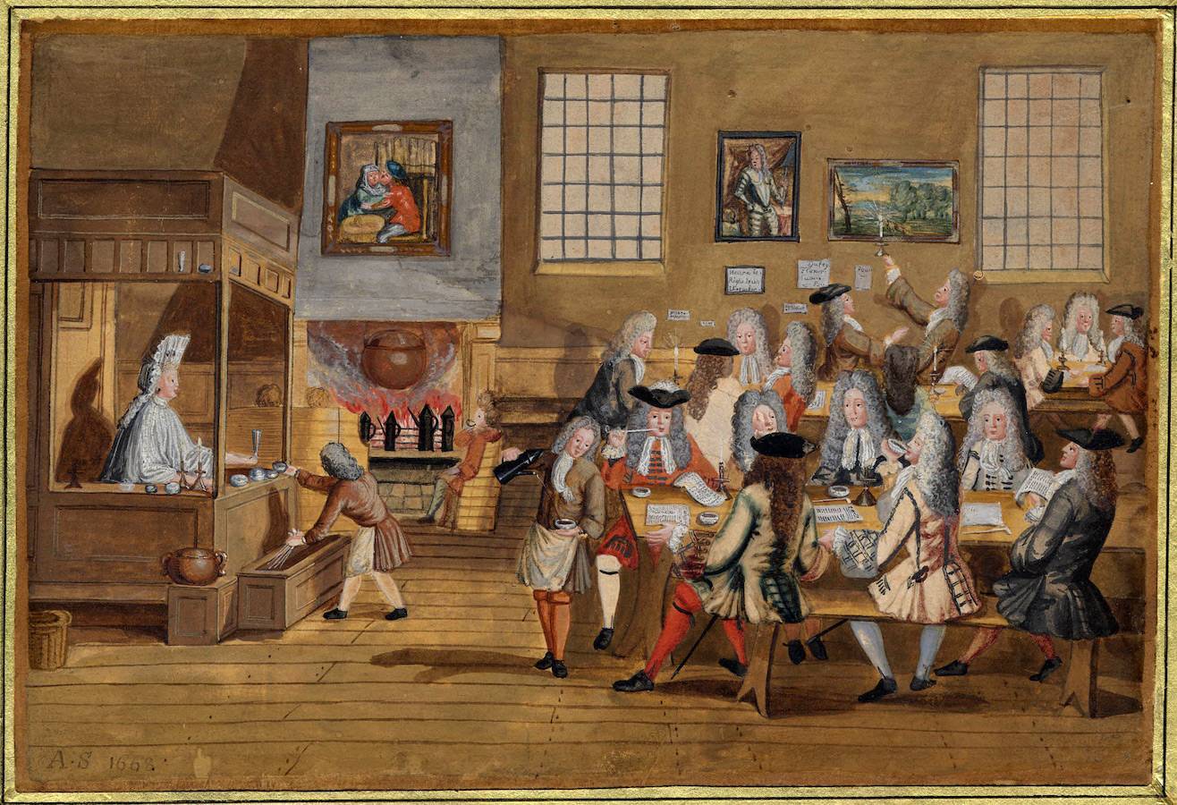 Interior of a London coffee-house, 1690‒1700, London 