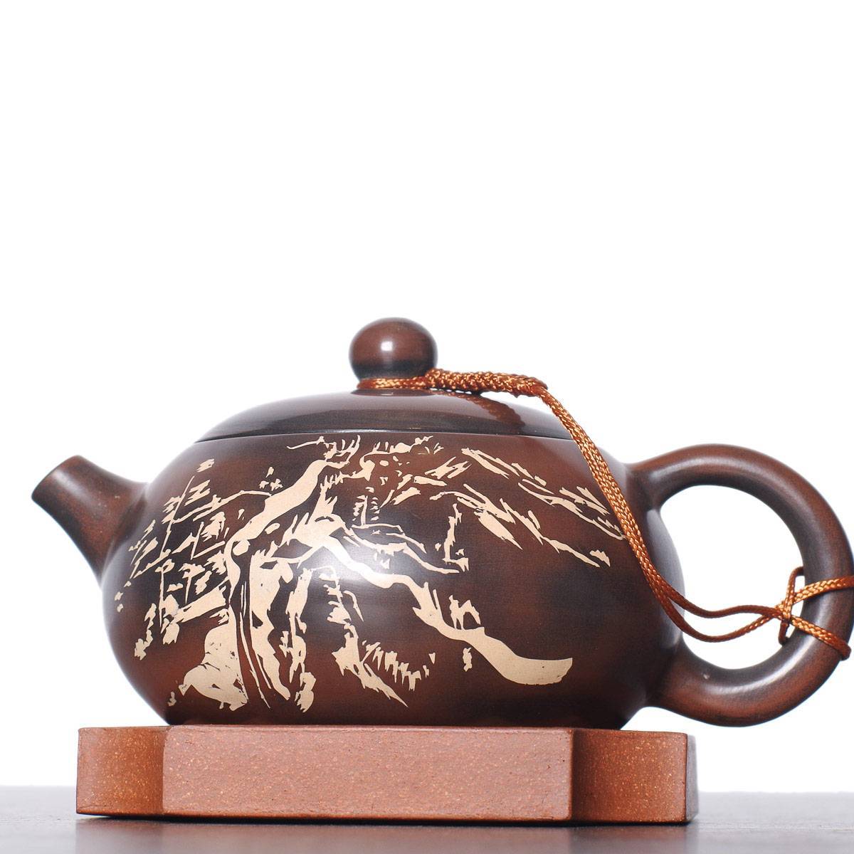 Чайник 230мл Бянь Сиши «Пейзаж», цзяньшуйская керамика (76208)-