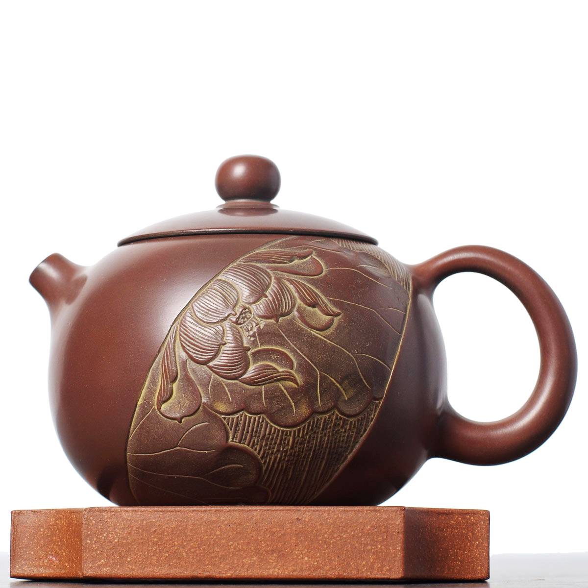 Чайник 220 мл «Лотосы», циньчжоуская керамика (78006)-
