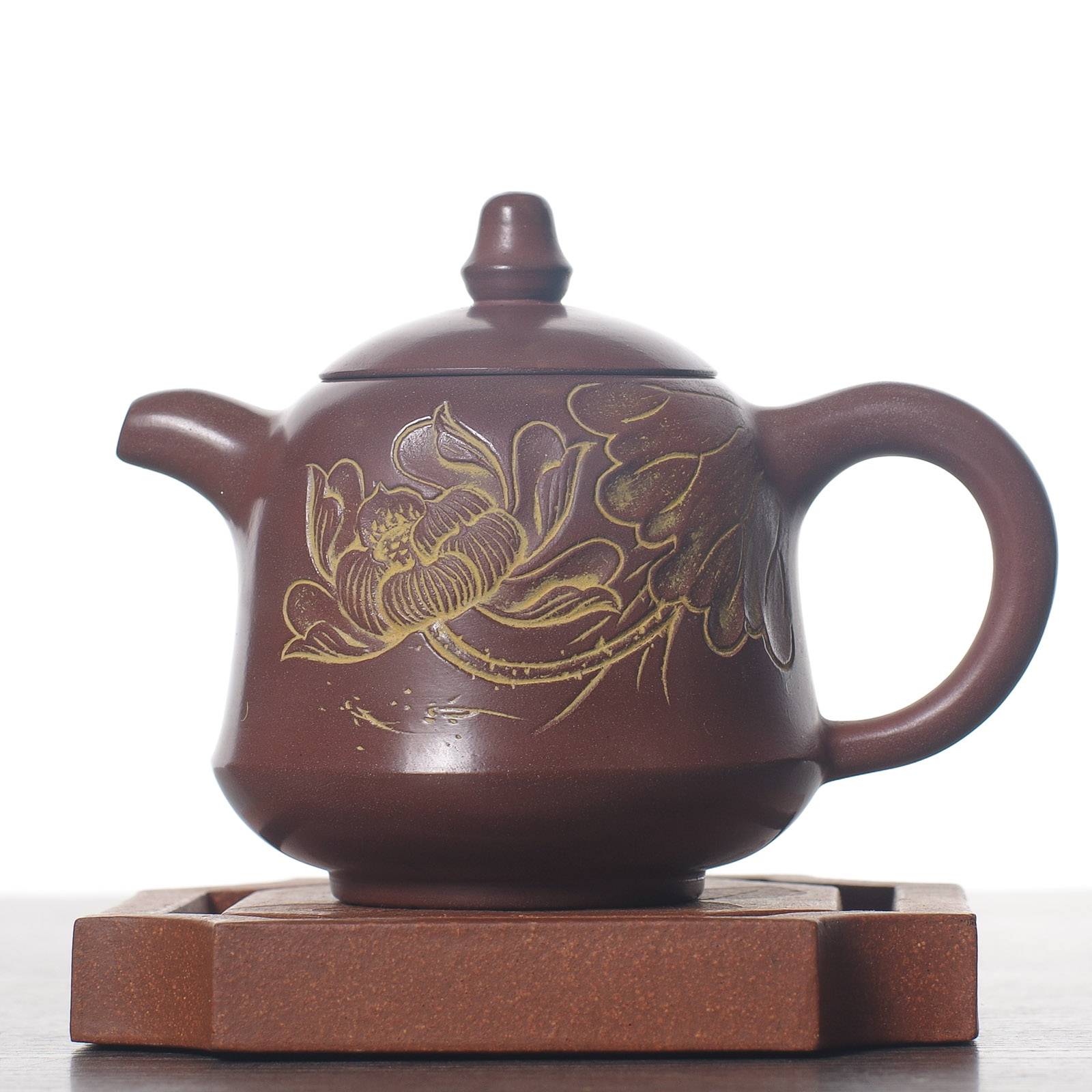 Чайник 140мл "Лотос с рыбками", циньчжоуская керамика (78138)-