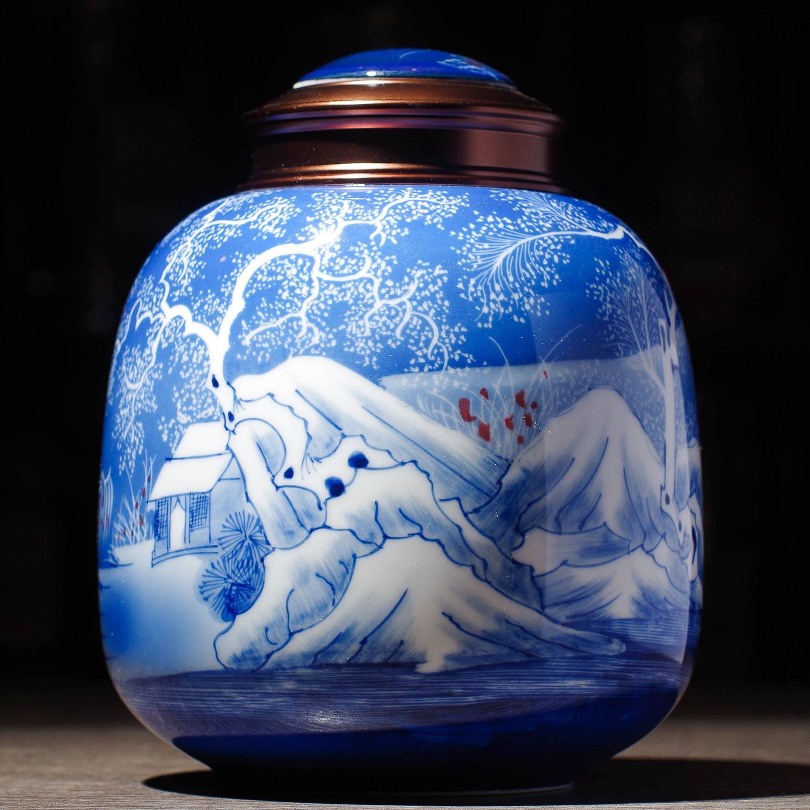 Чайница “Хижина”, фарфор из Цзиндэчжэнь (400165)-