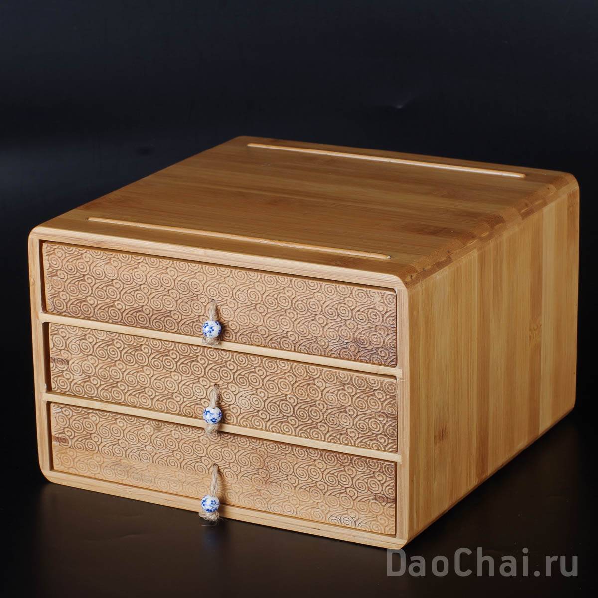 Шкафчик под блины пуэра, 3 полочки, бамбук (81305)-