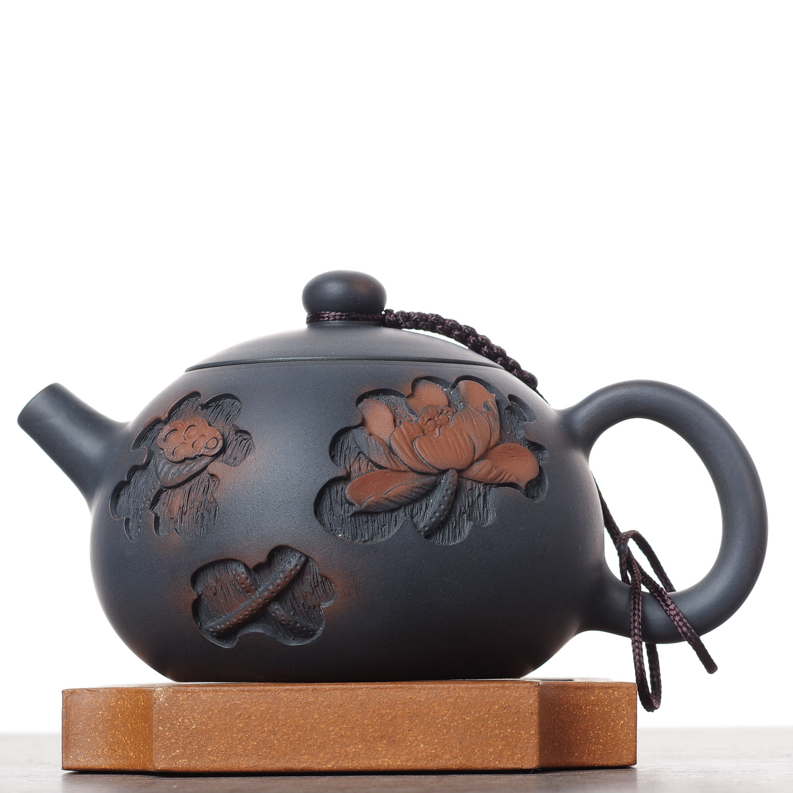 Чайник 235мл "Лотосы", цзяньшуйская керамика (790229)-