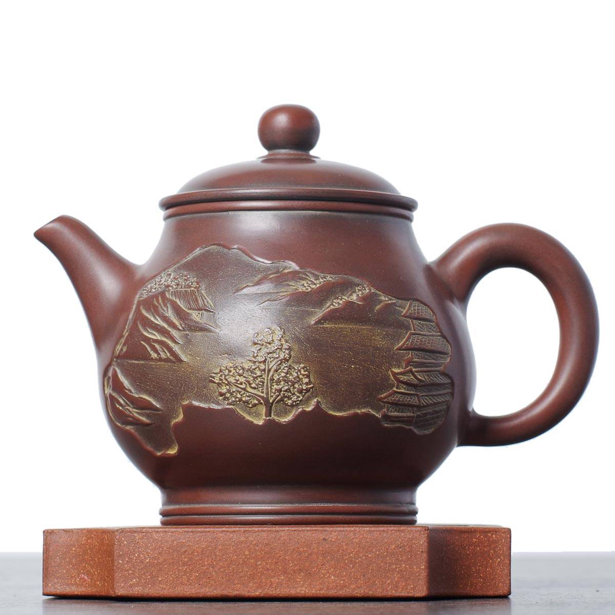 Чайник 220 мл «Пейзаж», циньчжоуская керамика (78008)-