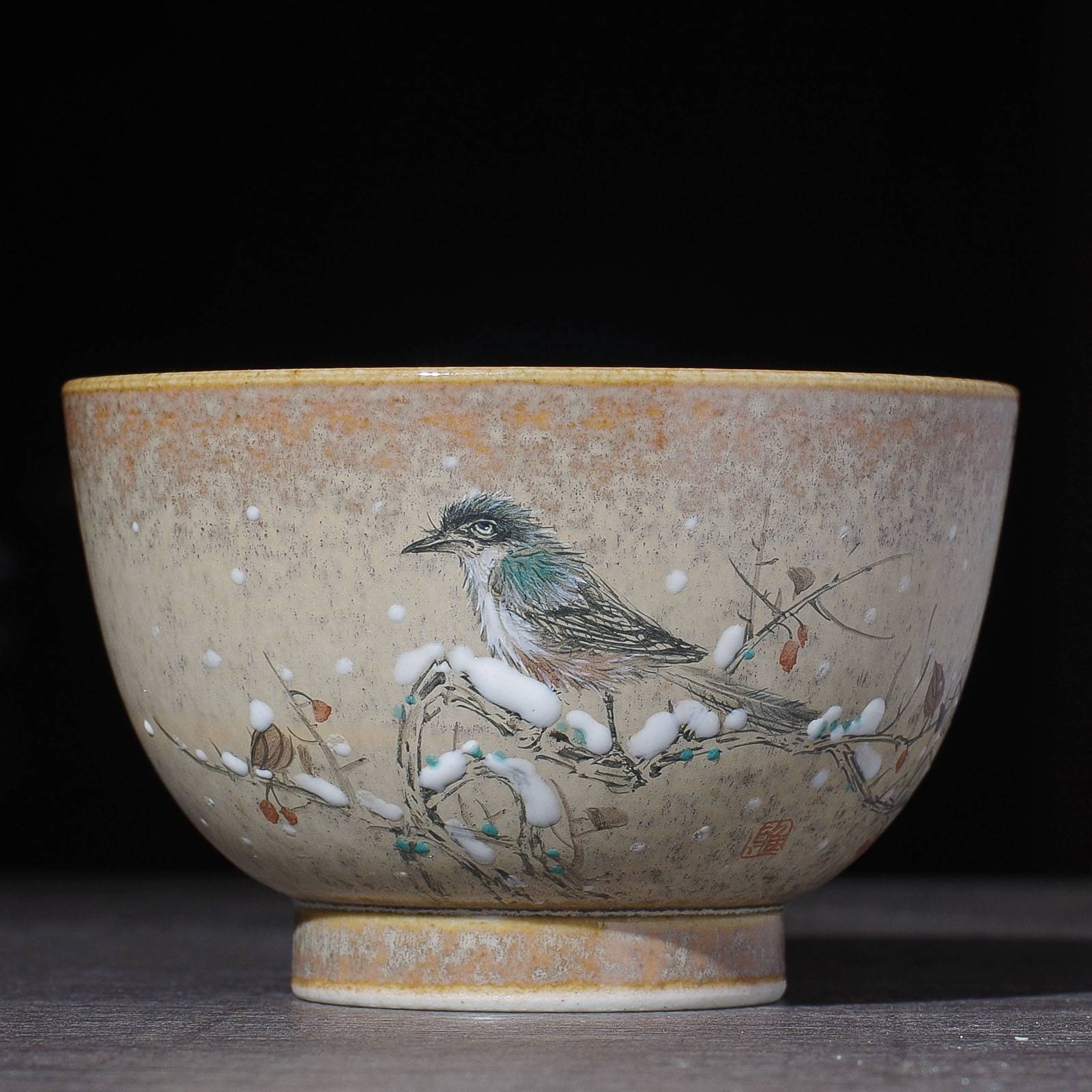 Пиала 115мл "Птица", цзиндэчжэньская керамика (52714)-