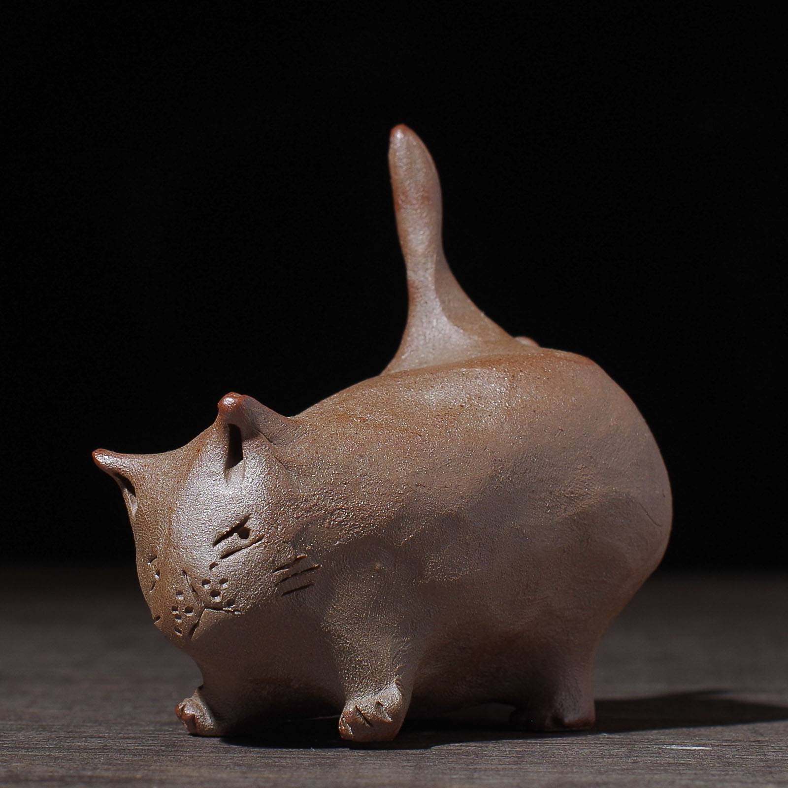 Фигурка "Толстый кот", керамика ручной работы (61135)-