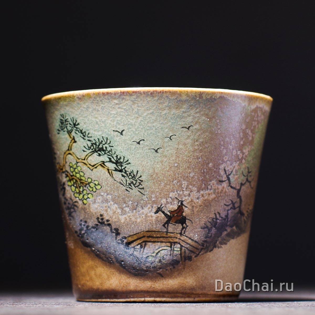 Пиала 65мл «Весна», керамика из Цзиндэчжэнь, ручная роспись (52001)-