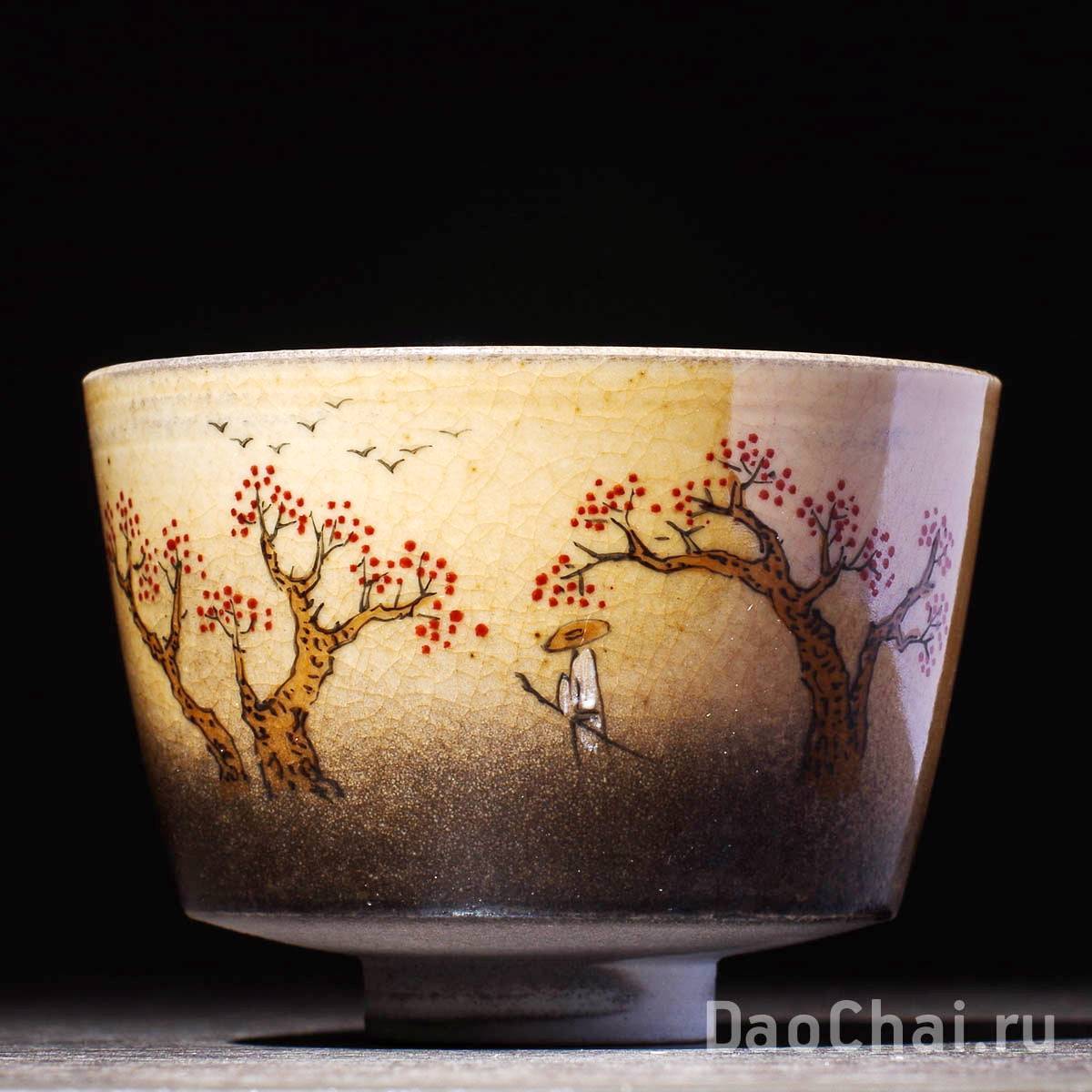 Пиала 105мл «Пилигрим», керамика из Цзиндэчжэнь, ручная роспись (52065)-
