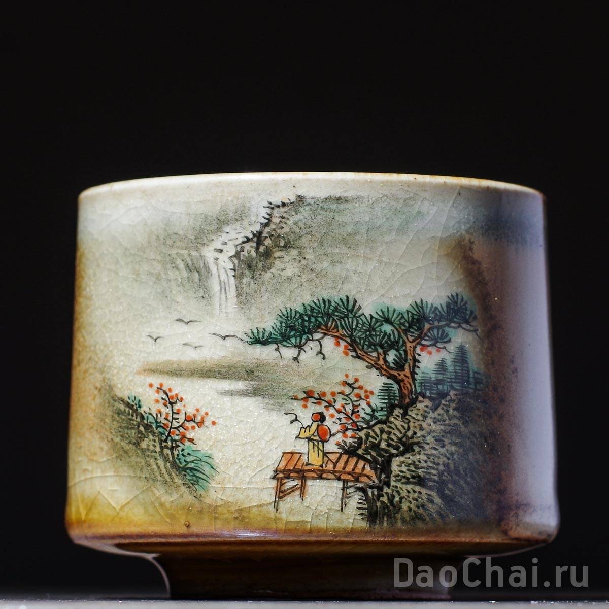 Пиала 145мл «Пейзаж», керамика из Цзиндэчжэнь, ручная роспись (52071)-