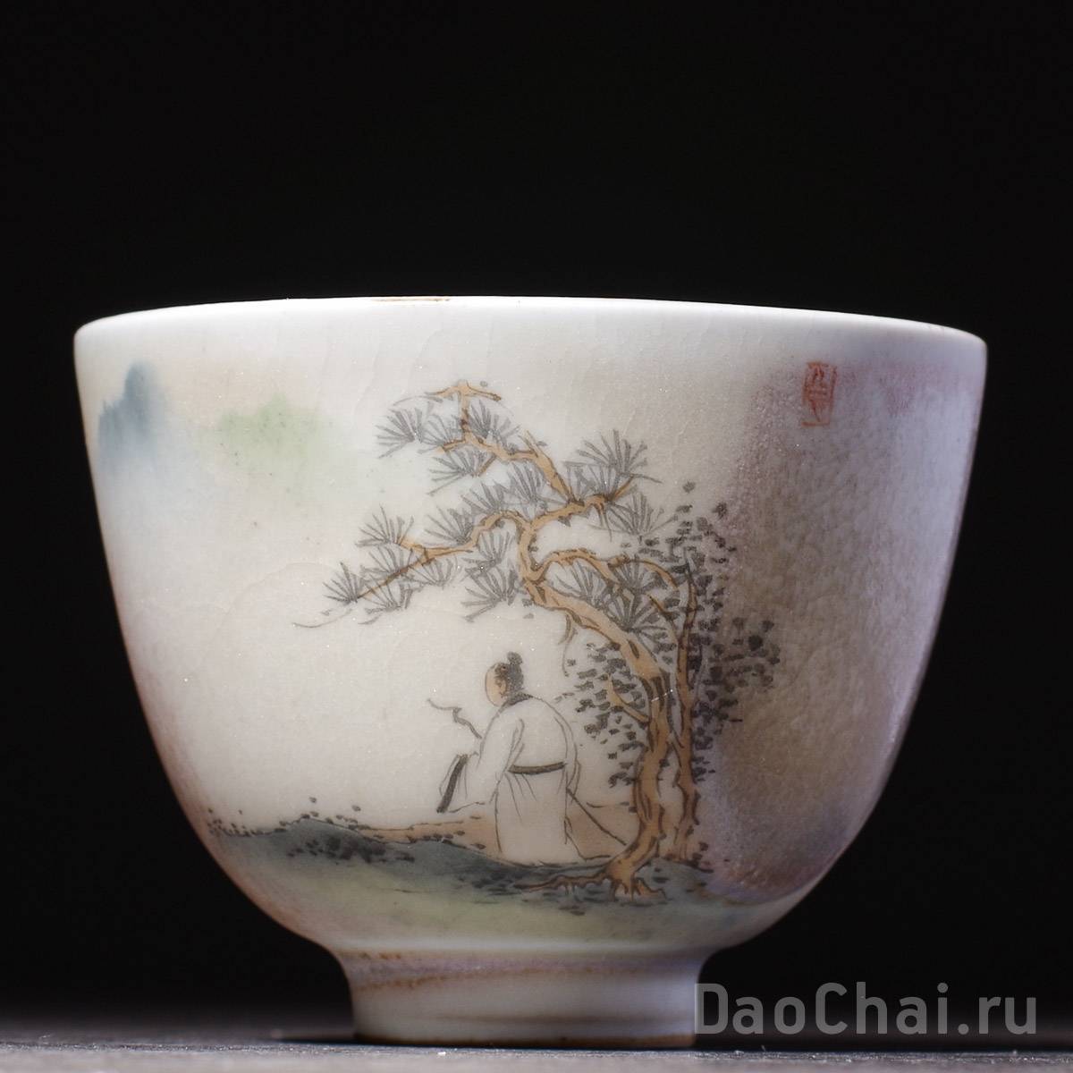 Пиала 90мл «Даос», керамика из Цзиндэчжэнь (52074)-