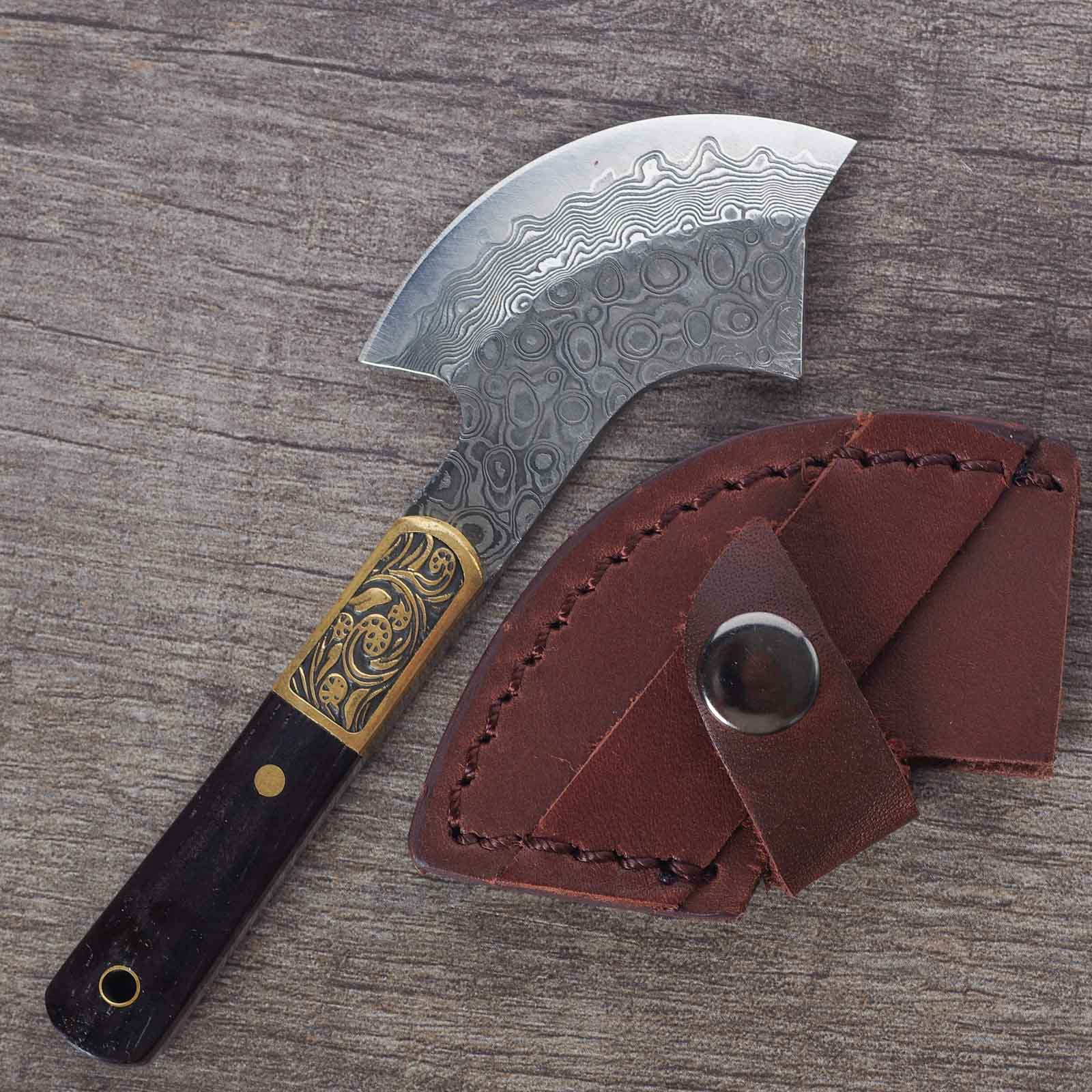 Нож для колки пуэра, дамасская сталь (81254)-