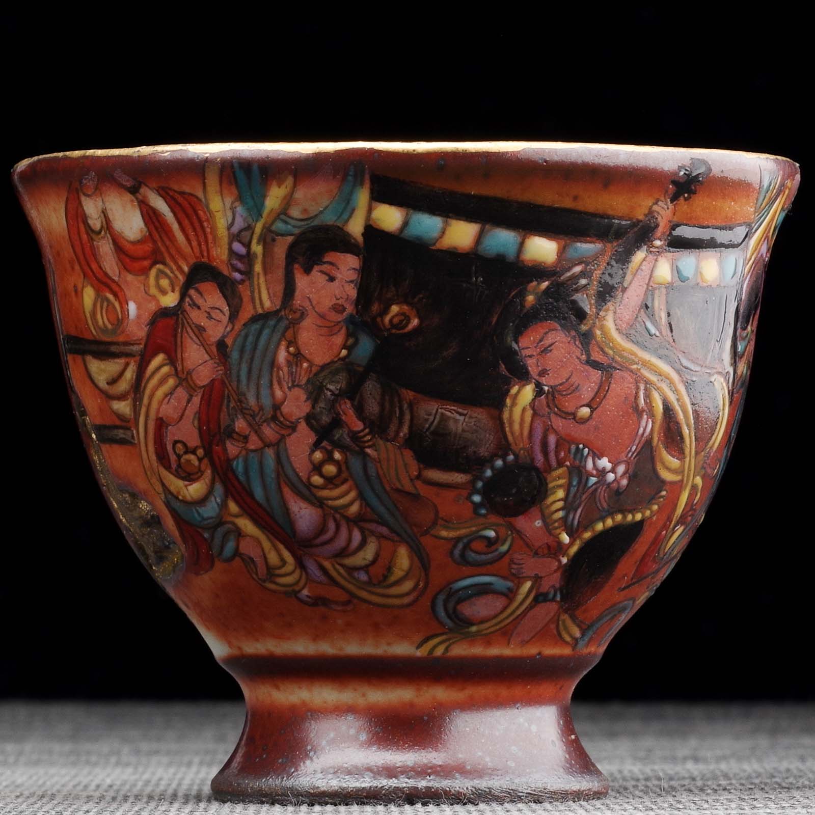 Пиала 110мл "Бодхисаттва читает сутры", керамика из Цзиндечжень (404487)-