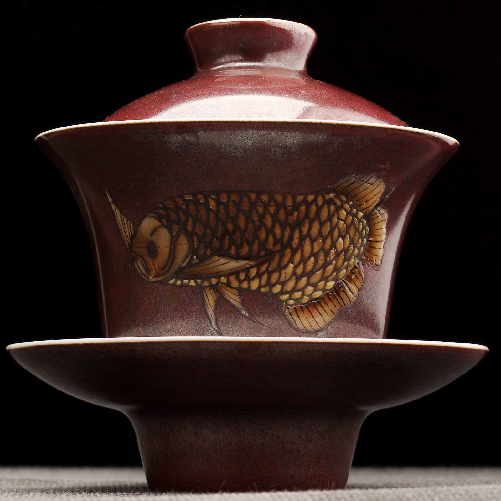 Гайвань 140мл "Рыба", фарфор из Цзиндечжень (404704)-