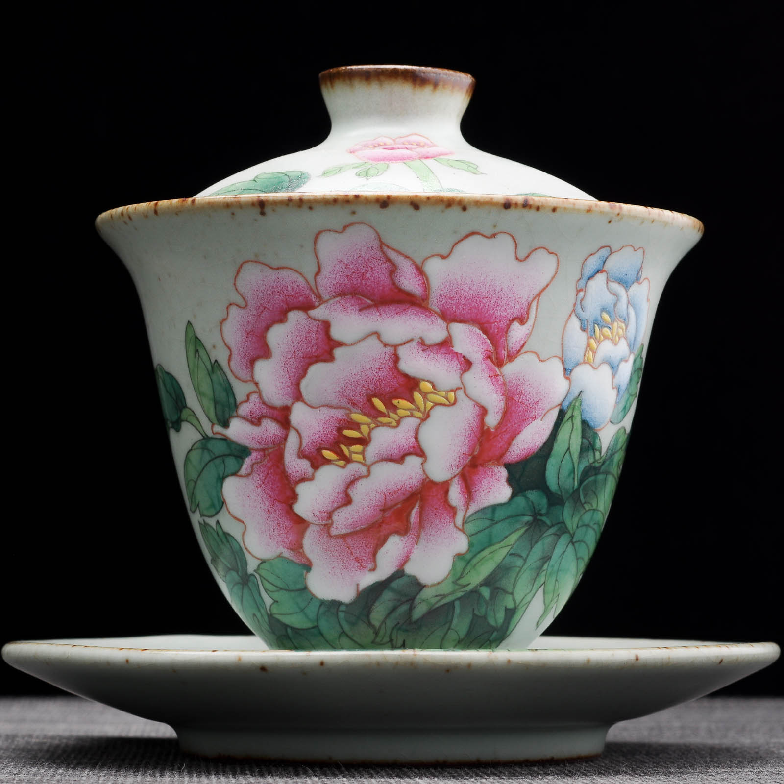 Гайвань 190мл "Пионы", керамика из Цзиндечжень (404707)-