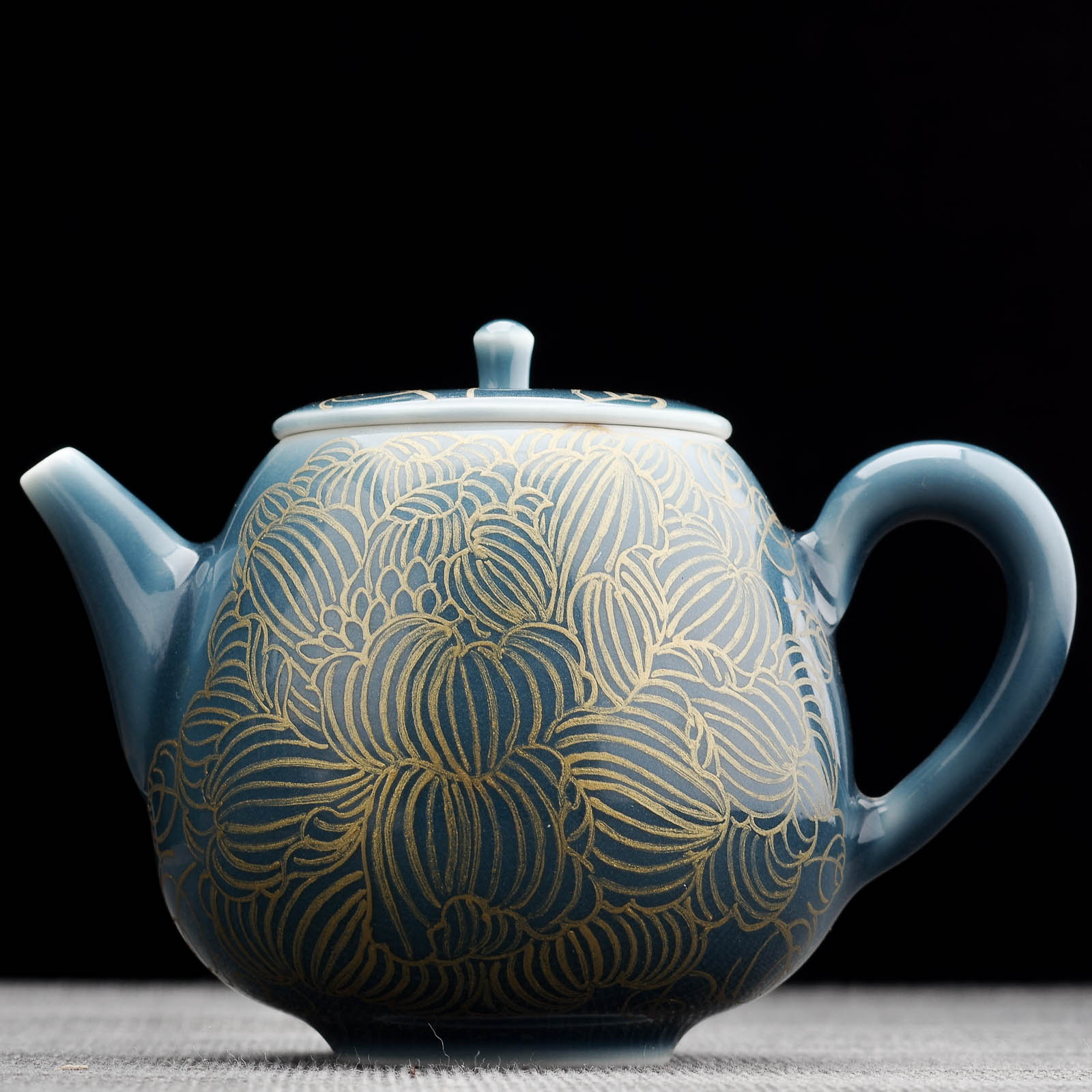 Чайник 145мл "Цветы", цзиндэчжэньский фарфор (404738)-