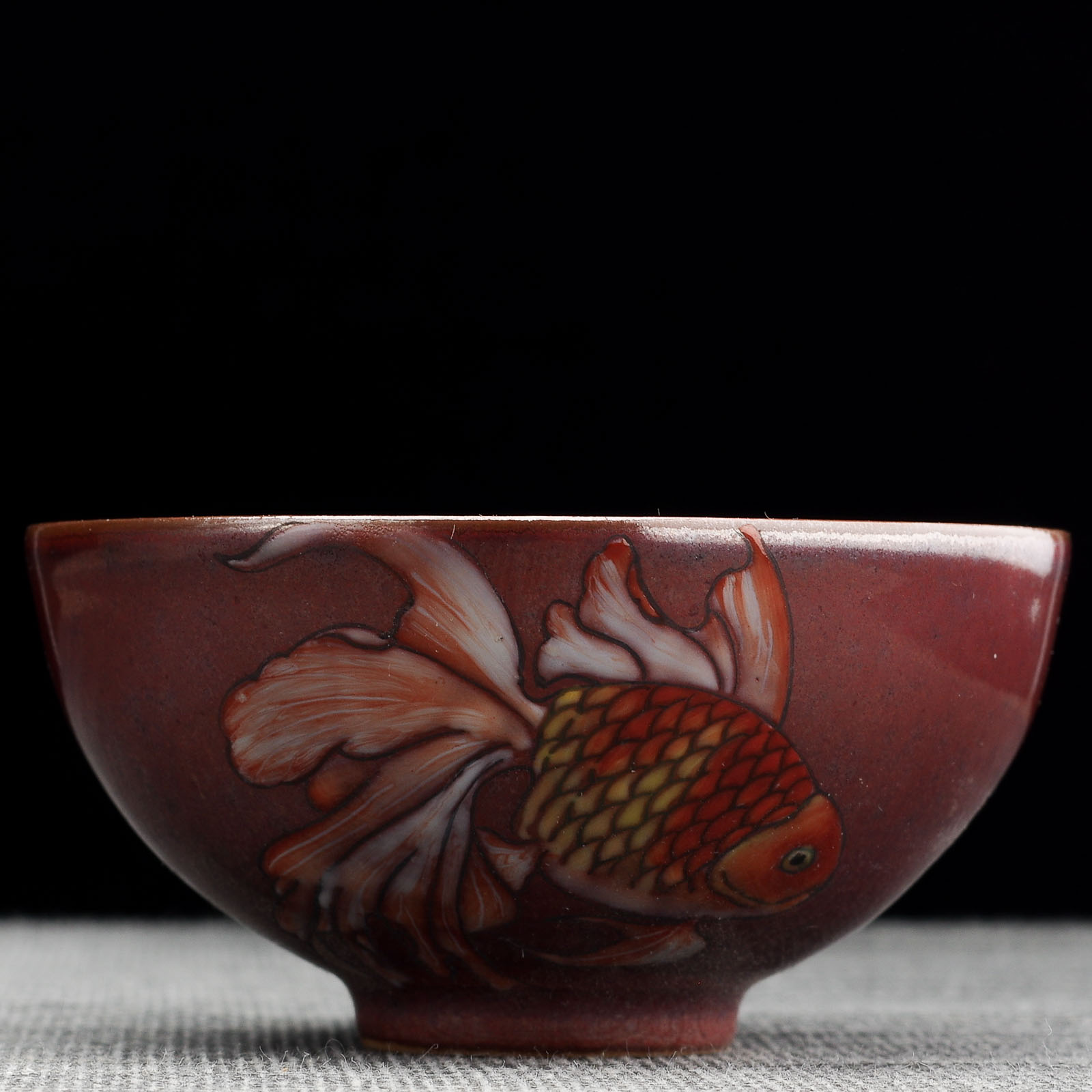 Пиала 95мл "Золотая рыбка", керамика из Цзиндечжень (404750)-