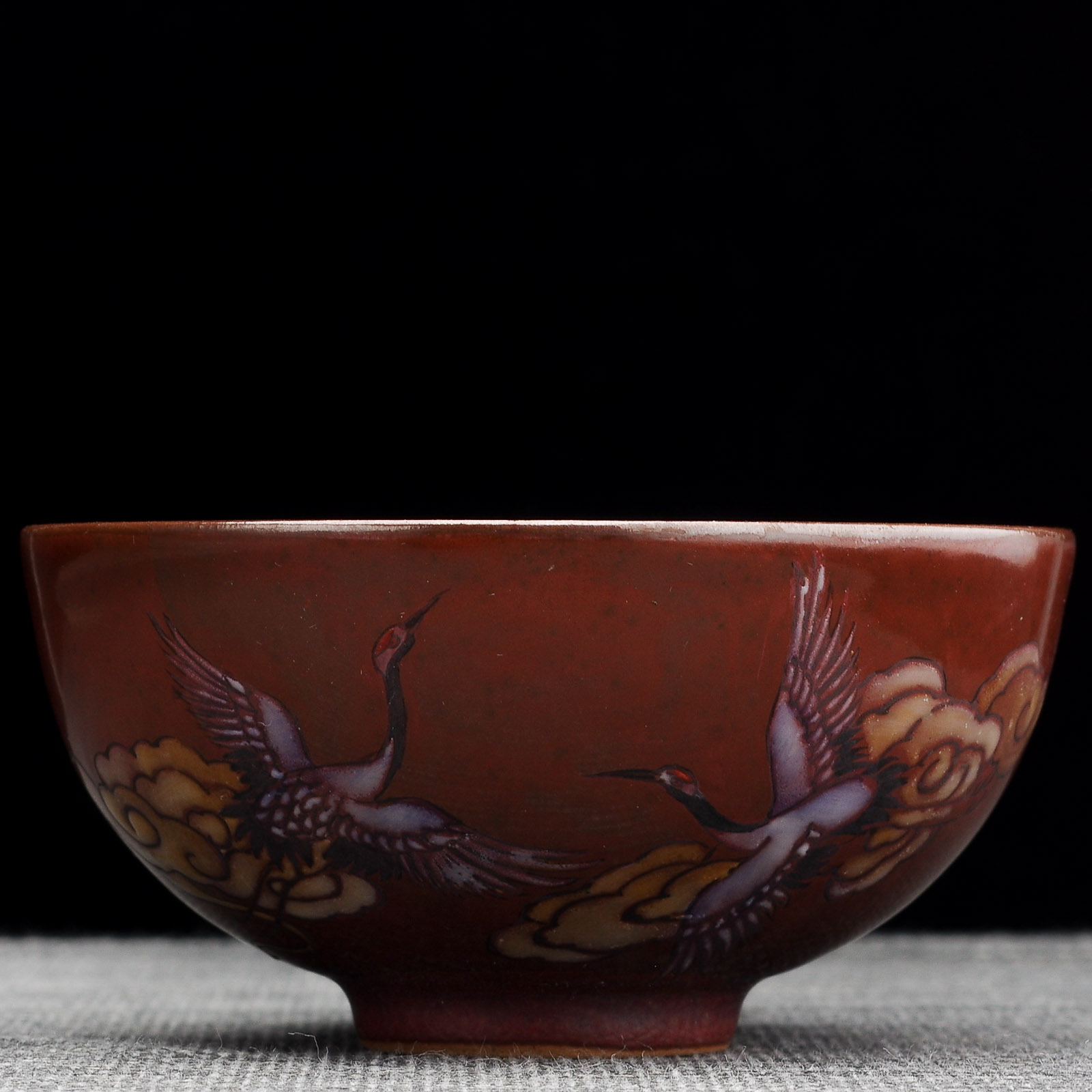 Пиала 95мл "Журавли", керамика из Цзиндечжень (404751)-