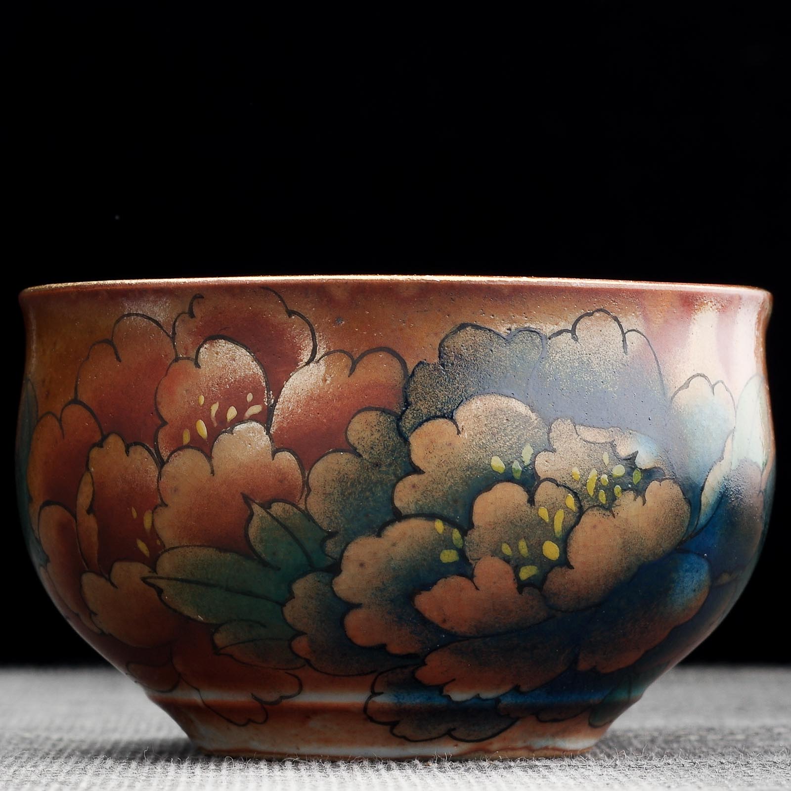 Пиала 130мл "Пионы", керамика из Цзиндечжень (404781)-