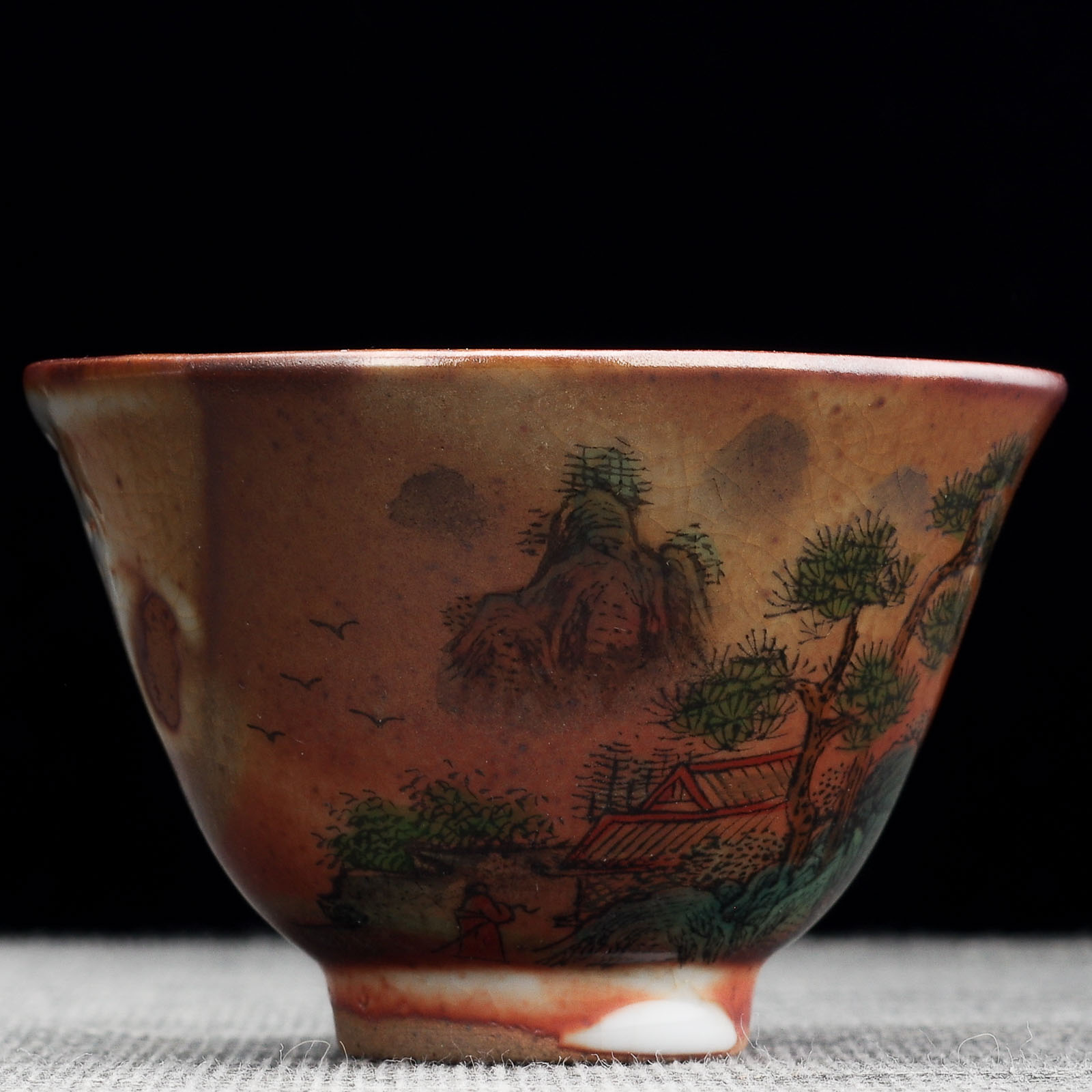 Пиала 65мл "Пейзаж", керамика из Цзиндечжень (404786)-