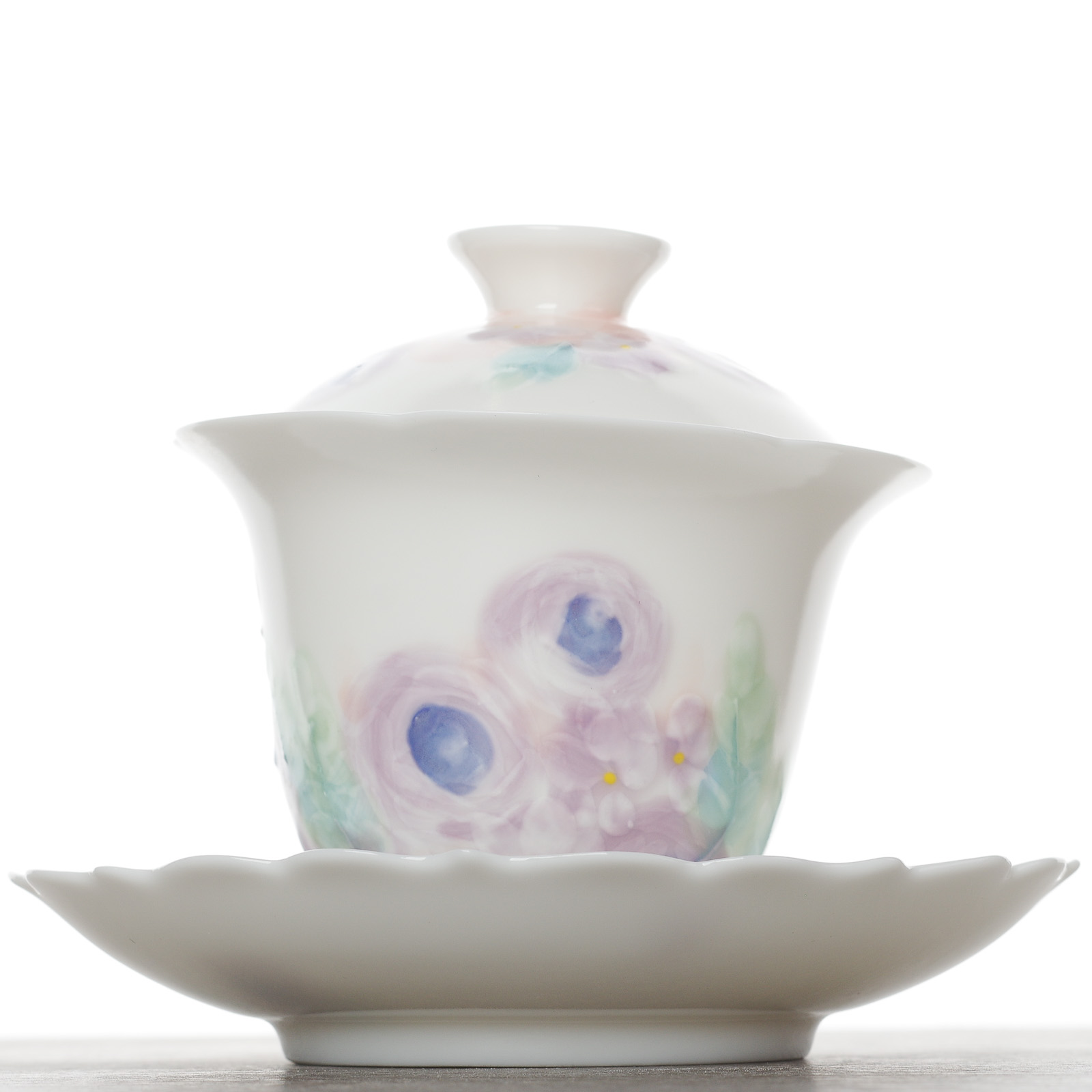 Гайвань 120мл "Цветы", фарфор, ручная роспись (500622)-