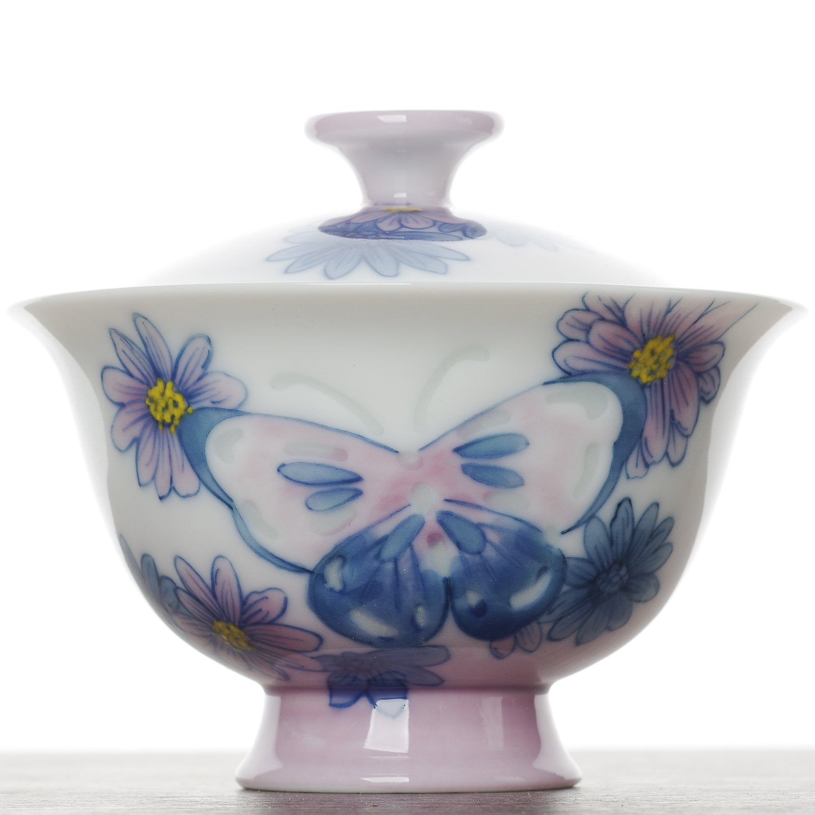 Гайвань 125мл "Бабочка", фарфор, ручная роспись (500624)-