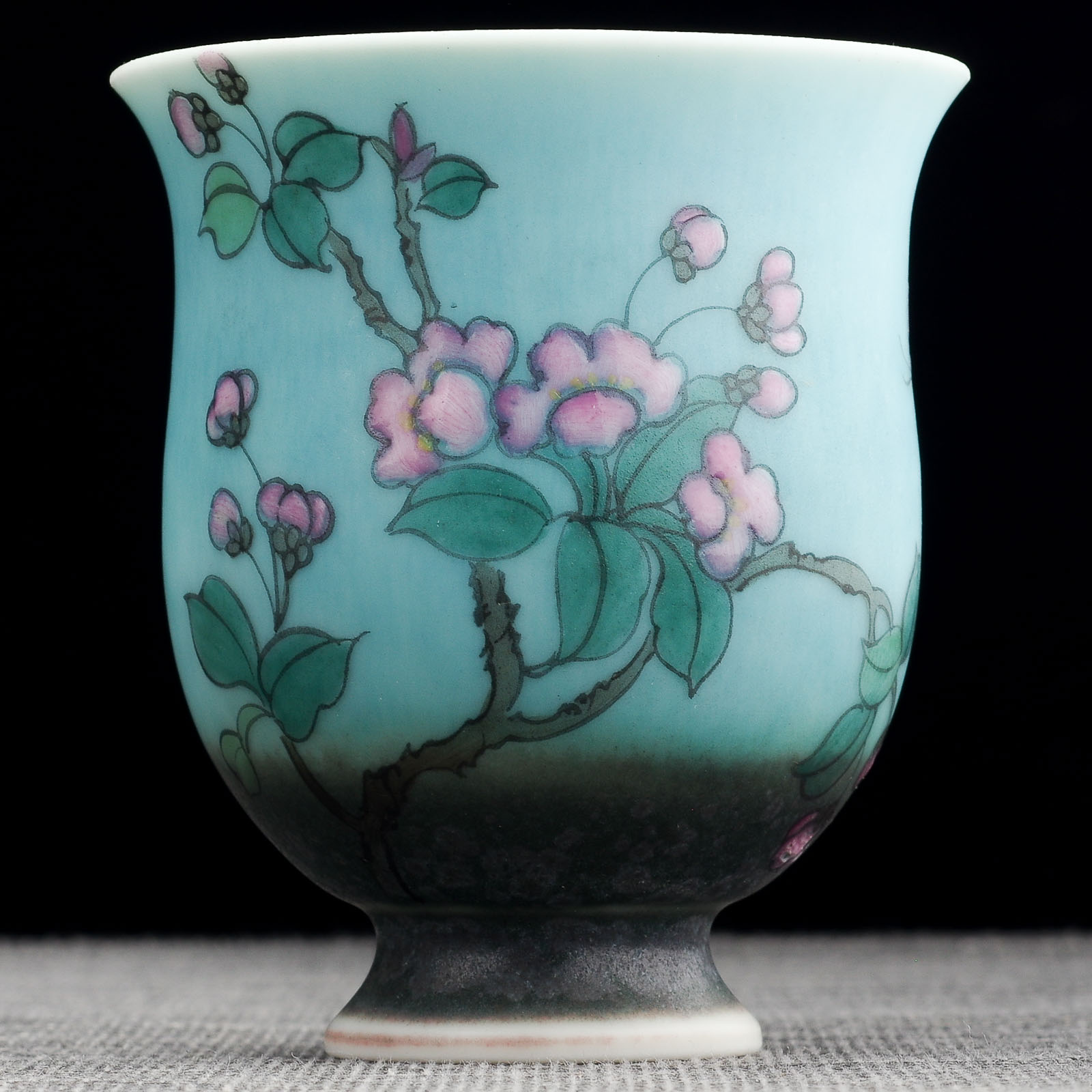 Пиала 80мл "Цветы", фарфор из Цзиндечжень (404794)-