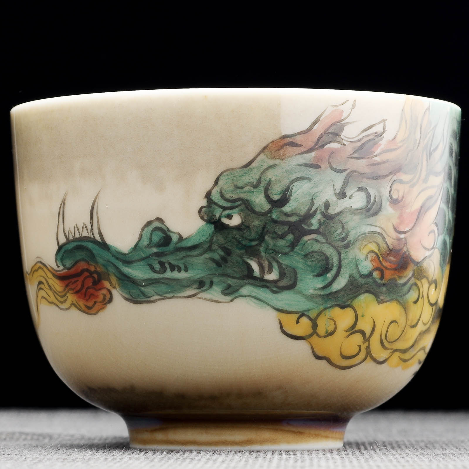 Пиала 160мл "Цинлун - зеленый дракон", фарфор из Цзиндечжень (404795)-