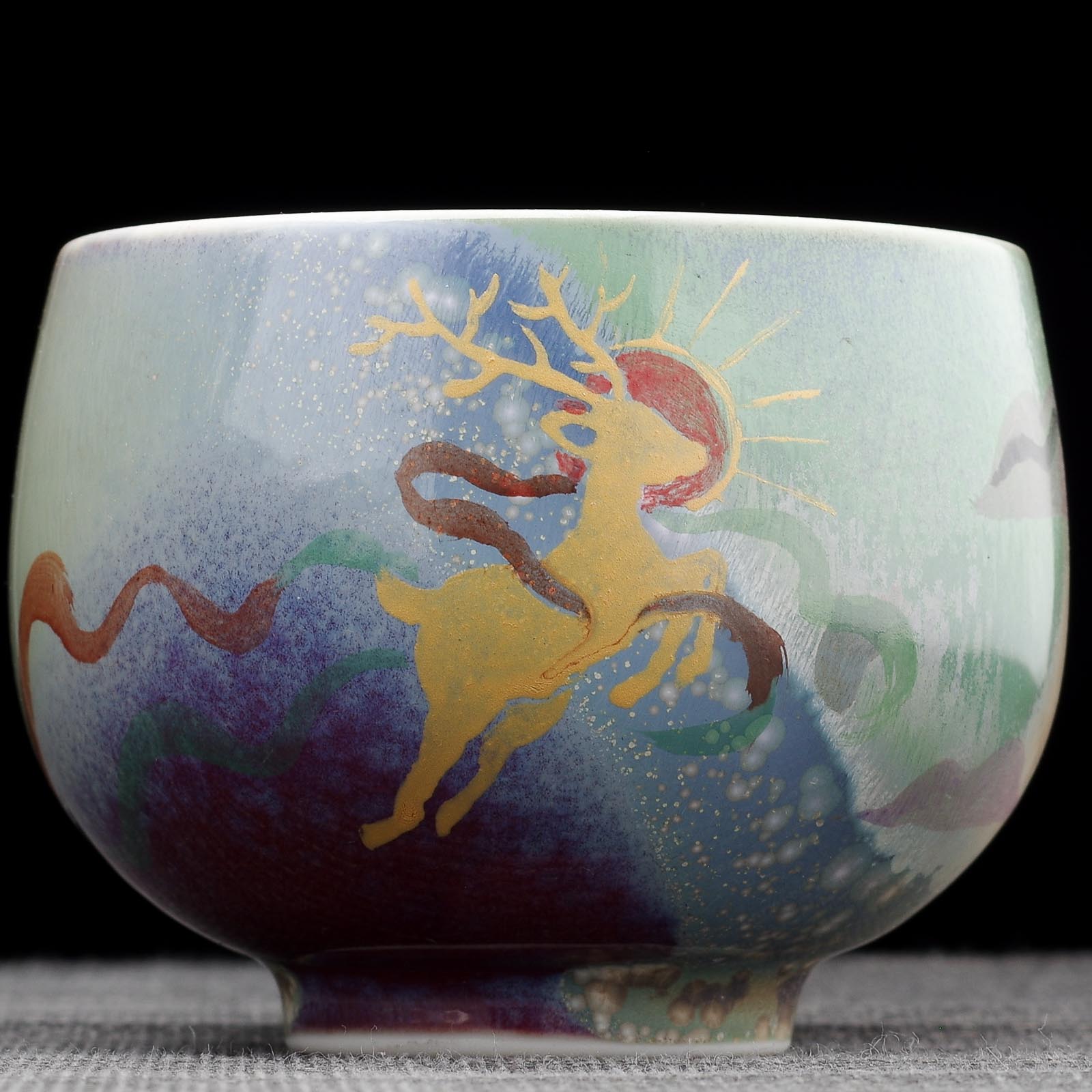 Пиала 125мл "Белый олень Фучжу из Книги гор и морей", фарфор из Цзиндечжень (404831)-