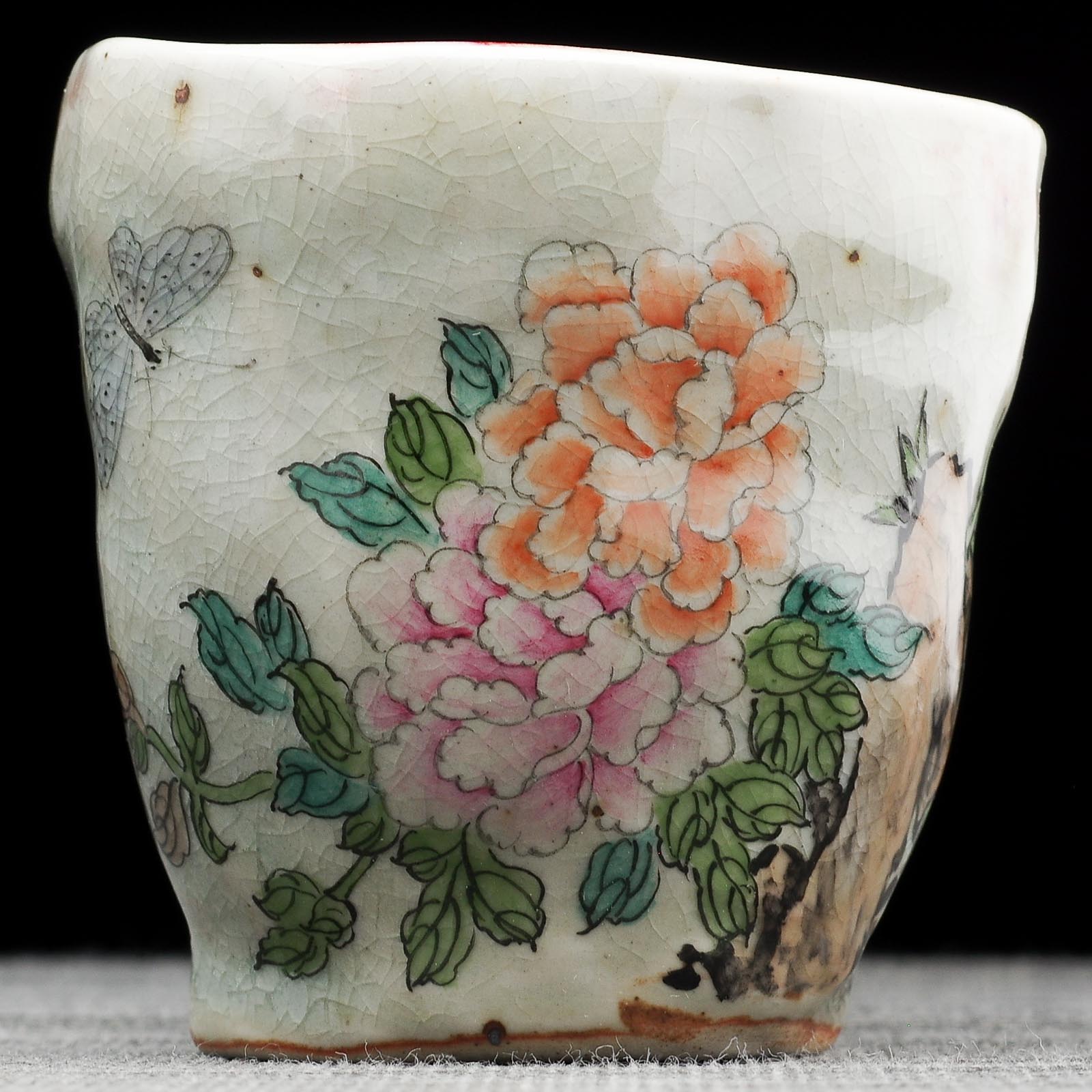 Пиала 75мл "Пионы", керамика из Цзиндечжень, Цзе Чжицзюнь (404932)-