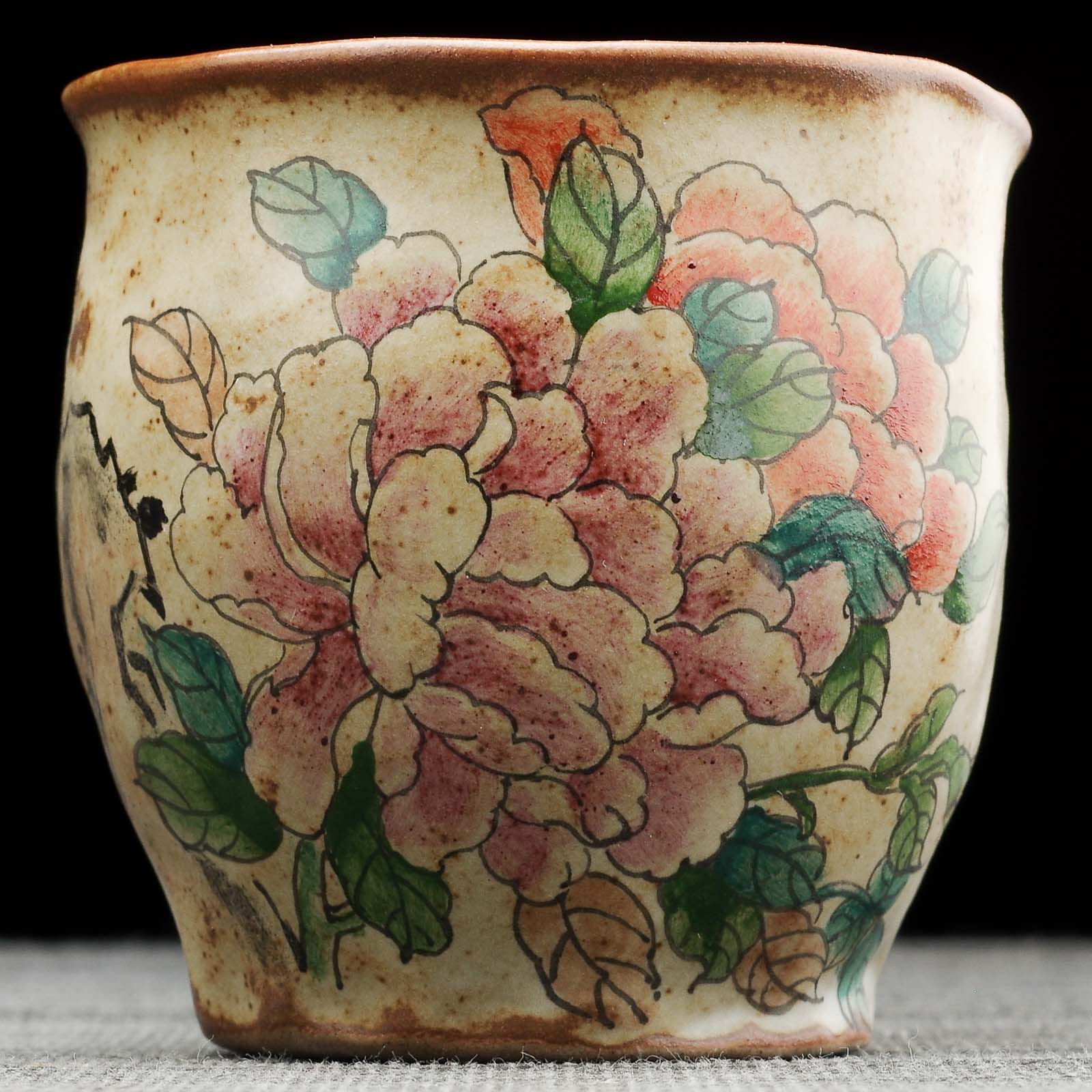 Пиала 95мл "Пионы", керамика из Цзиндечжень, Цзе Чжицзюнь (404936)-