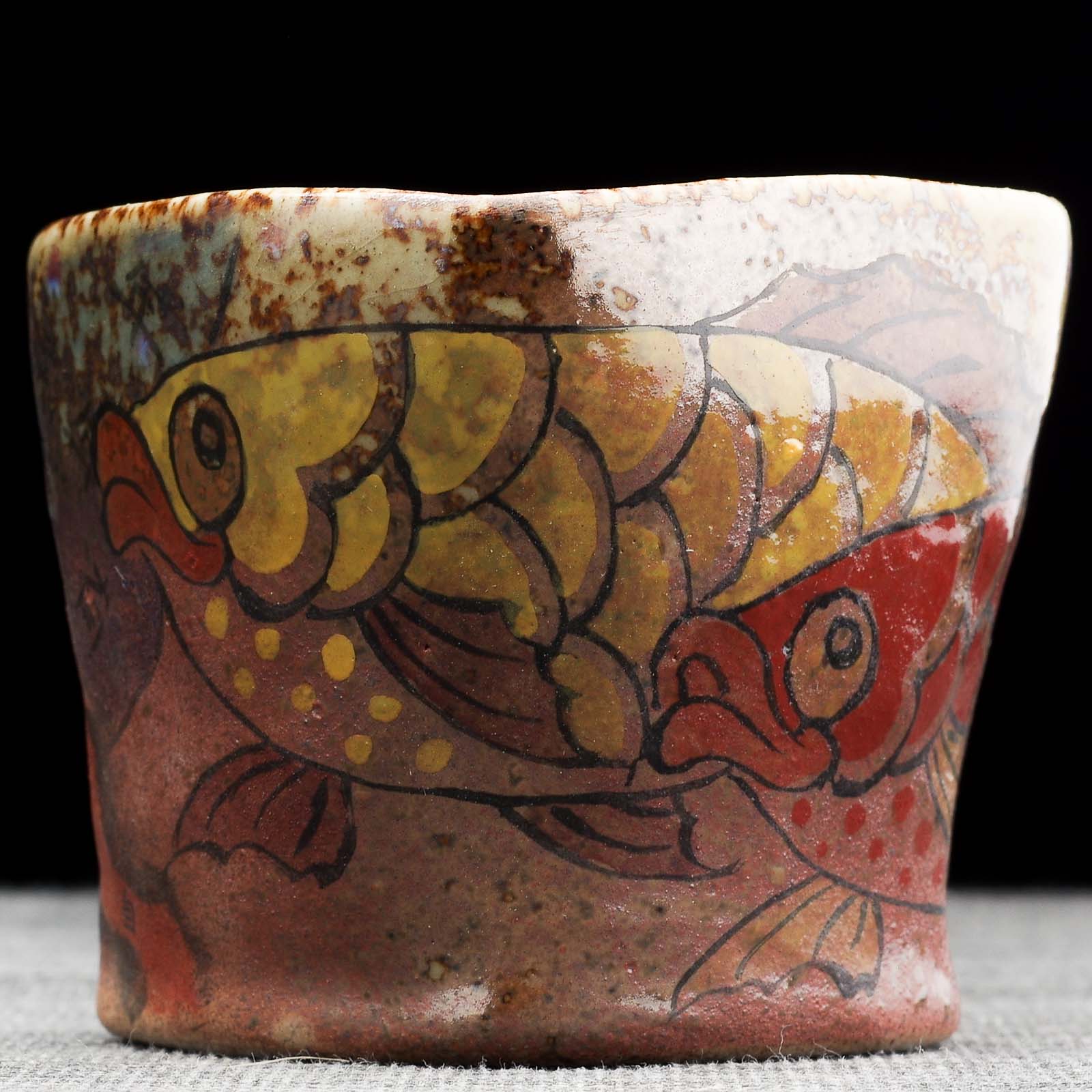 Пиала 120мл "Рыбы Арованы", керамика из Цзиндечжень, Цзе Чжицзюнь (404937)-