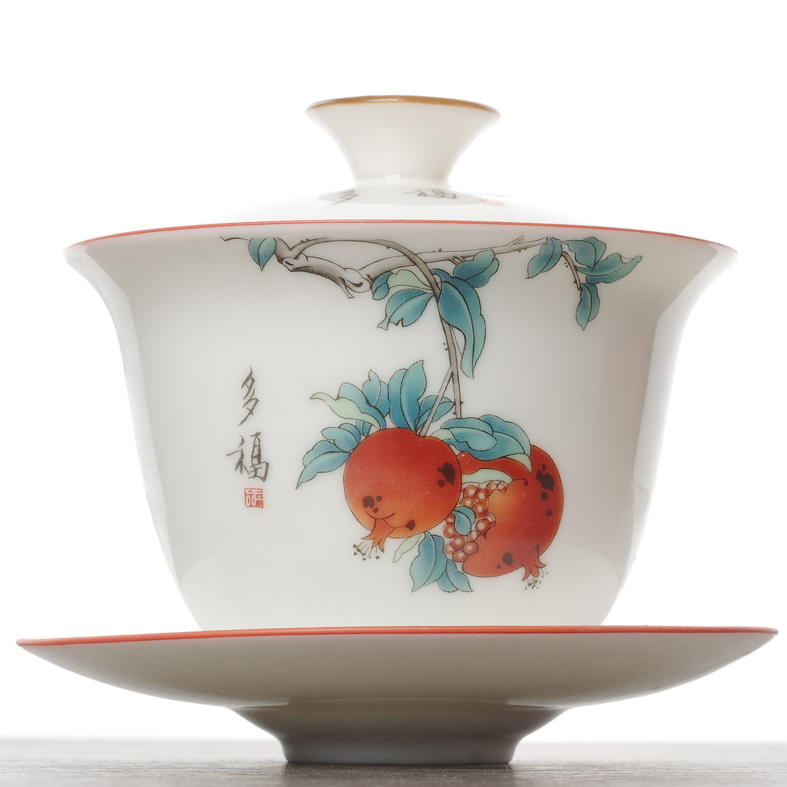 Гайвань 200мл "Гранаты", фарфор, шелкография (500585)-