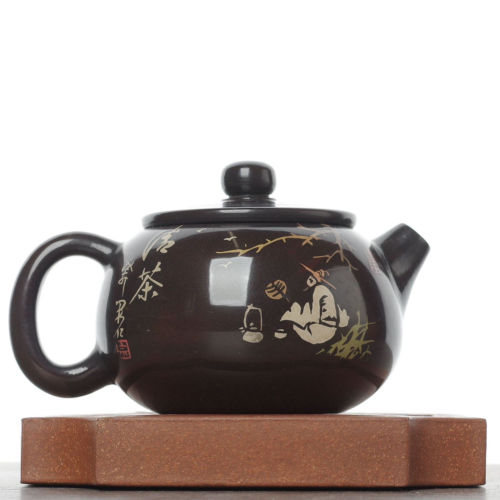 Чайник 100мл "Чаепитие", цзяньшуйская керамика, мастер Чжан Сянфэн (791562)-