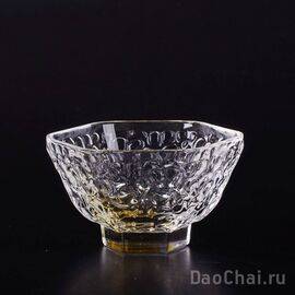 Пиала 60 мл "Талый лед" (желтая, отбивное стекло)-