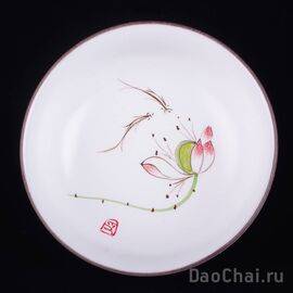 Пиала 90мл "Лотос с рыбами" (ручная роспись)-