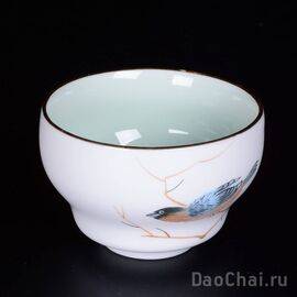 Пиала75мл "Иволга" (матовый фарфор, целадон)-