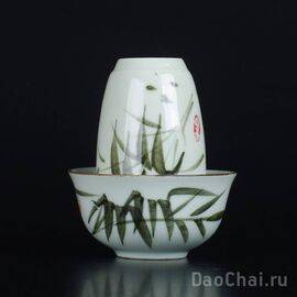 Чайная пара 30мл "Бамбук", ручная роспись (51644)-