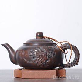 Чайник 240мл "Пион", резьба, цзяньшуйская керамика (76148)-