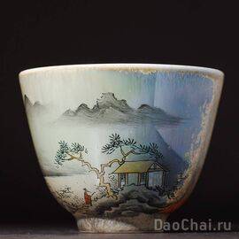 Пиала 90мл "Беседка", керамика из Цзиндэчжэнь (52207)-