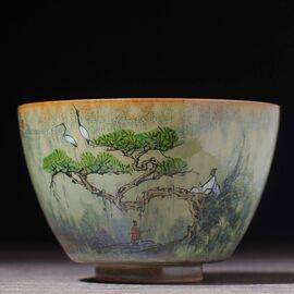 Пиала 140мл "Журавли”, керамика из Цзиндэчжэнь (400132)-