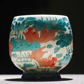 Пиала 170мл “Рыбы”, роспись филигранный фаланцай (400149)-