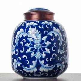 Чайница “Цветы”, фарфор из Цзиндэчжэнь (400284)-