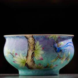 Пиала 125мл "Птица", техника Бахуа и Цинхуа (400195)-