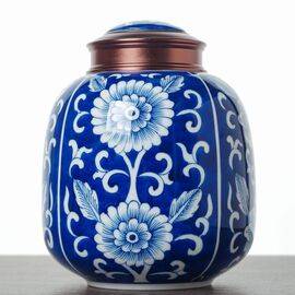 Чайница “Цветы”, фарфор из Цзиндэчжэнь (400285)-