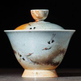 Гайвань 160мл “Журавли", фарфор из Цзиндечжэнь (400289)-