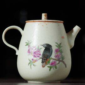 Чайник 180мл, ручная роспись, глазурь сино (400290)-