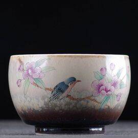 Пиала 150мл “Птица”, фарфор из Цзиндечжень (400355)-