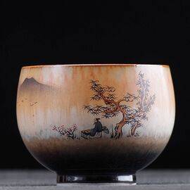 Пиала 190мл “Игра на цисяньцинь”, фарфор из Цзиндечжень (400358)-