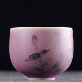 Пиала 110мл “Птица”, фарфор из Цзиндечжень (400361)-