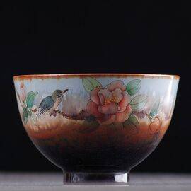 Пиала 135мл “Птица”, фарфор из Цзиндечжень (400362)-